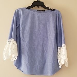 Zara Blue/White Striped Shirt